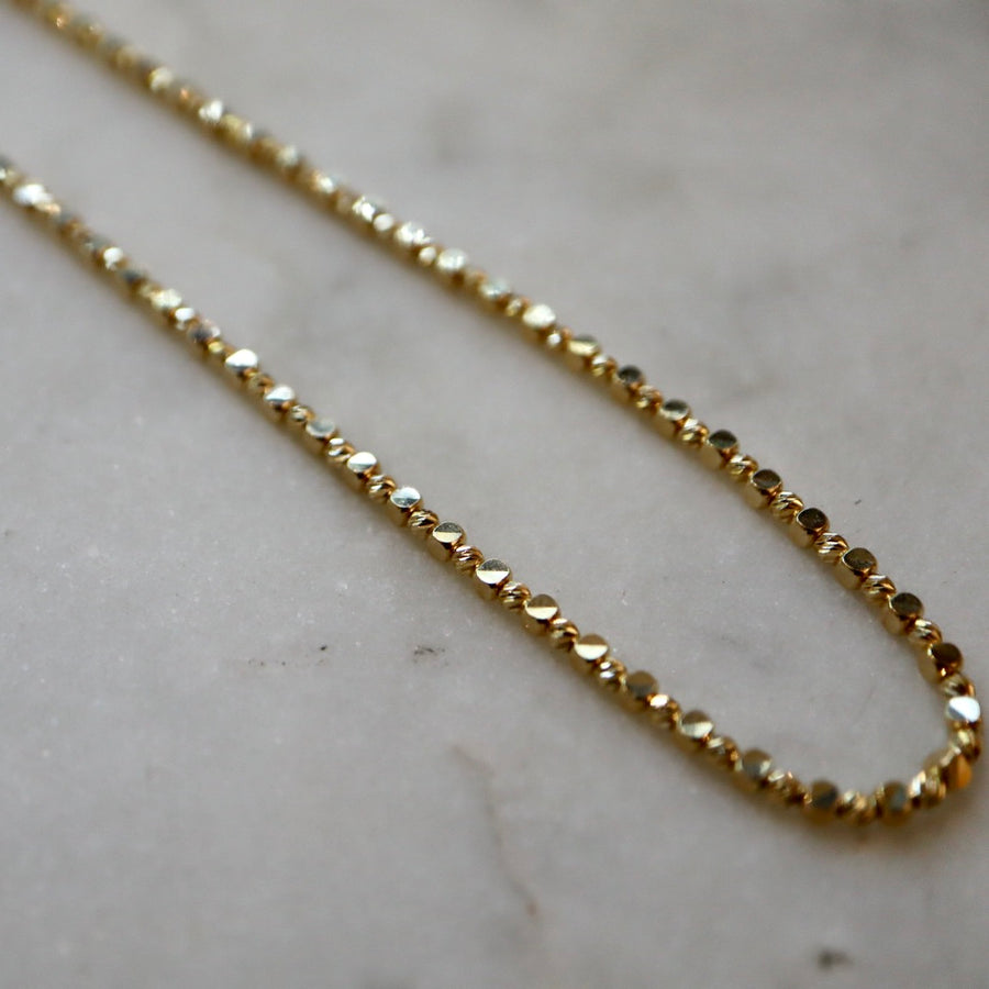Sparkle Faceted Bead Gold Necklace
