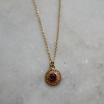 Amethyst and Diamonds 1980 Necklace