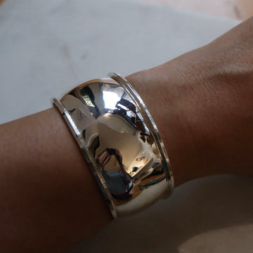 Wide Silver Cuff Bracelet
