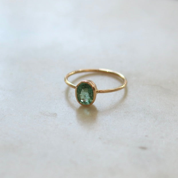 Bezel Set Oval Emerald Ring
