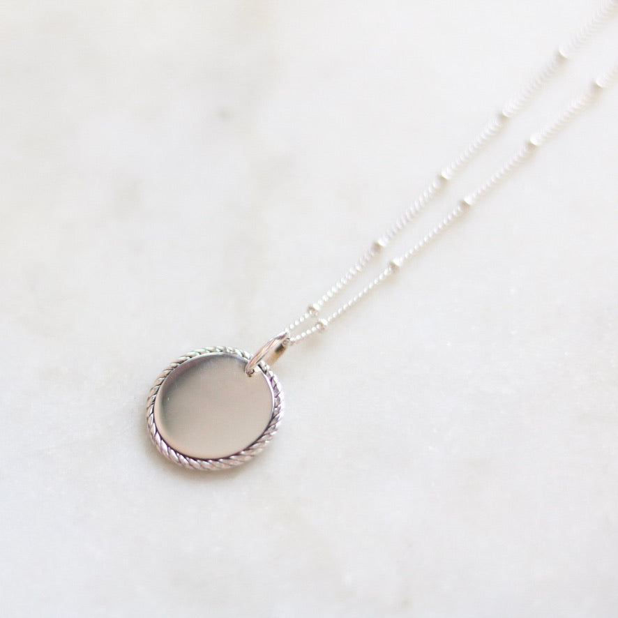 Silver Round Pendant Necklace
