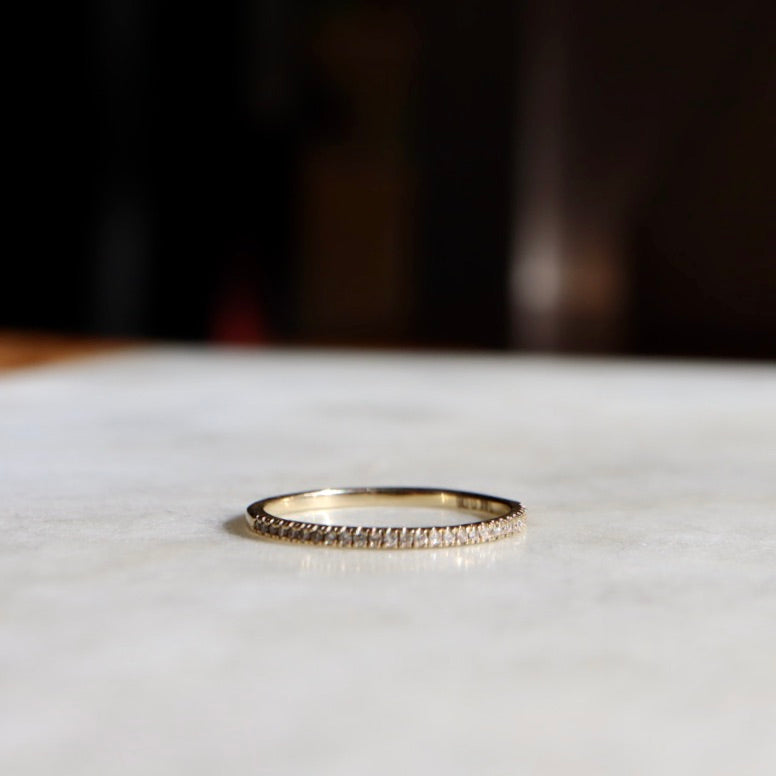 Micro Pave Half Eternity Diamond Ring