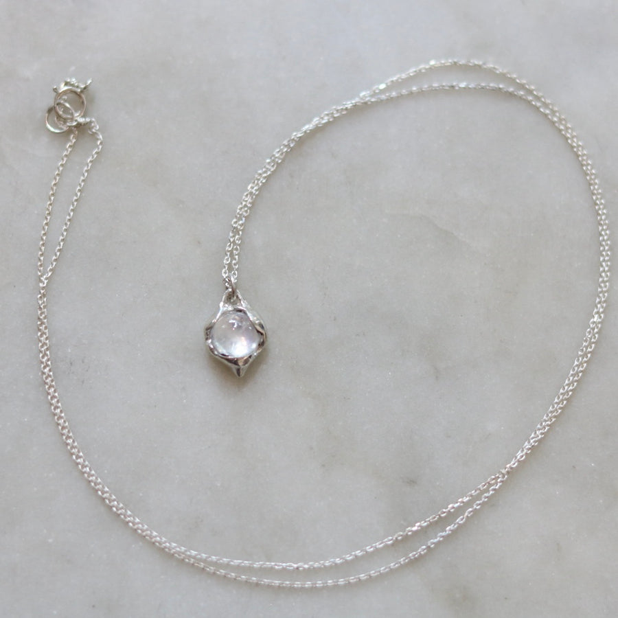 Moonstone in a Silver Blanket Necklace