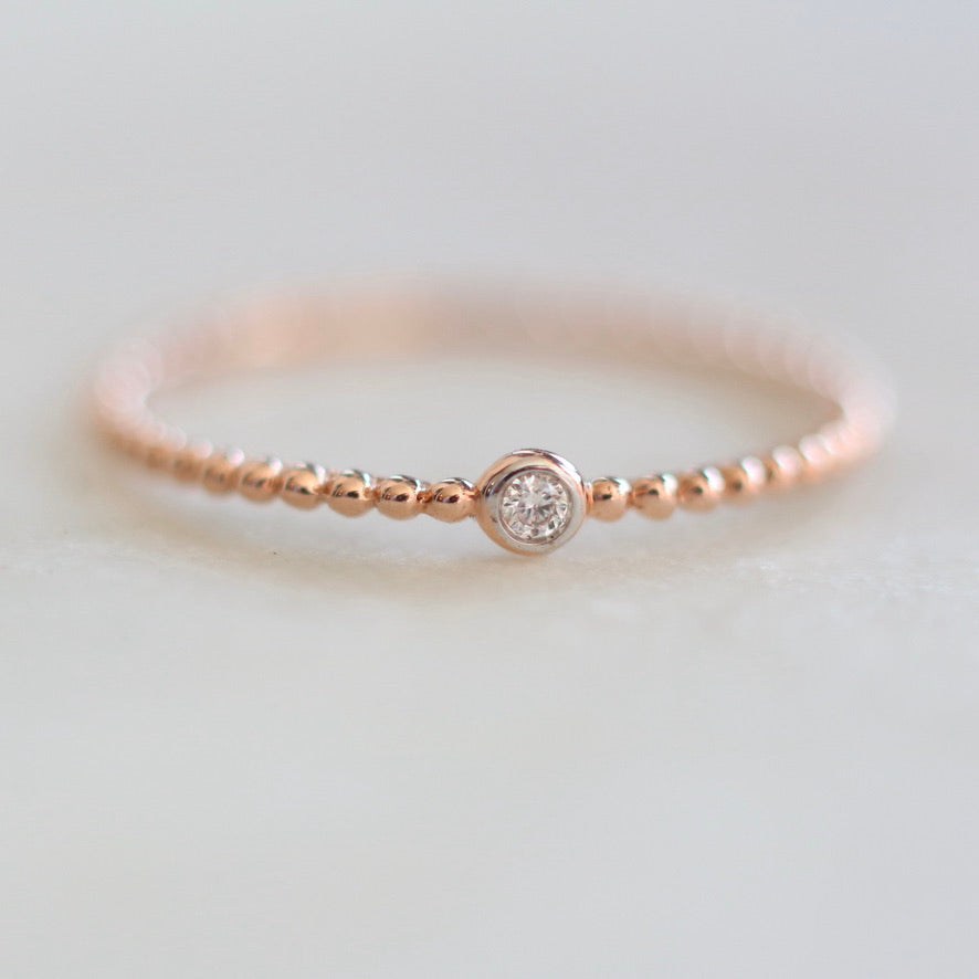 Rose Gold Dot Diamond Ring