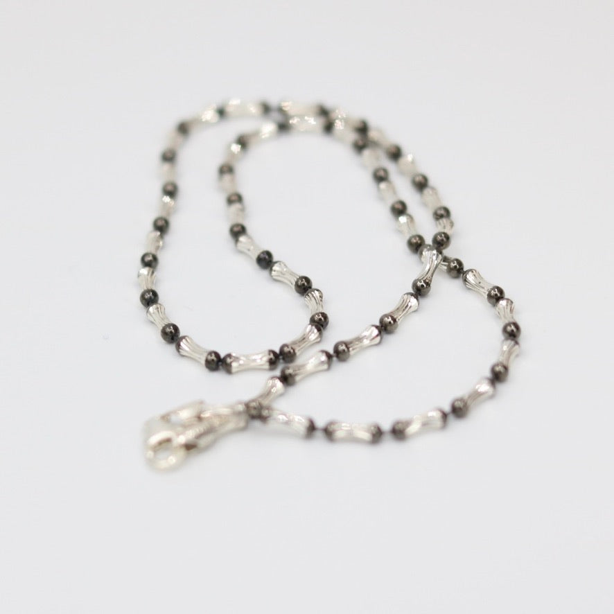 Black and White Silver Chain Necklace