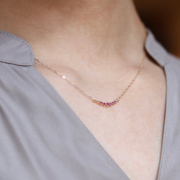 Curved Seven Ruby Arc Necklace – Written by Forest