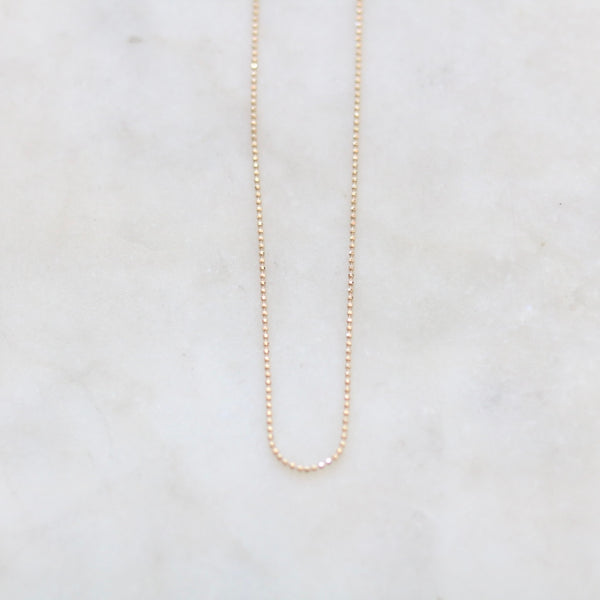 1mm Faceted Beads Chain Necklace – Written by Forest