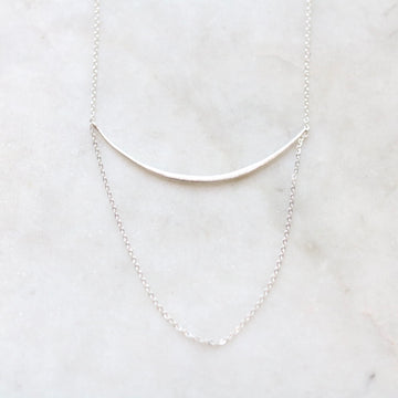 Ripple Chain Drop Chain Necklace / Silver