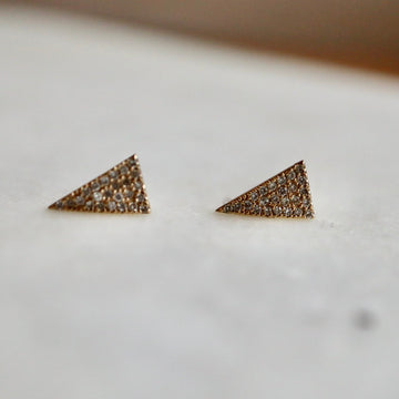 Flat Triangle Diamond Stud Earrings