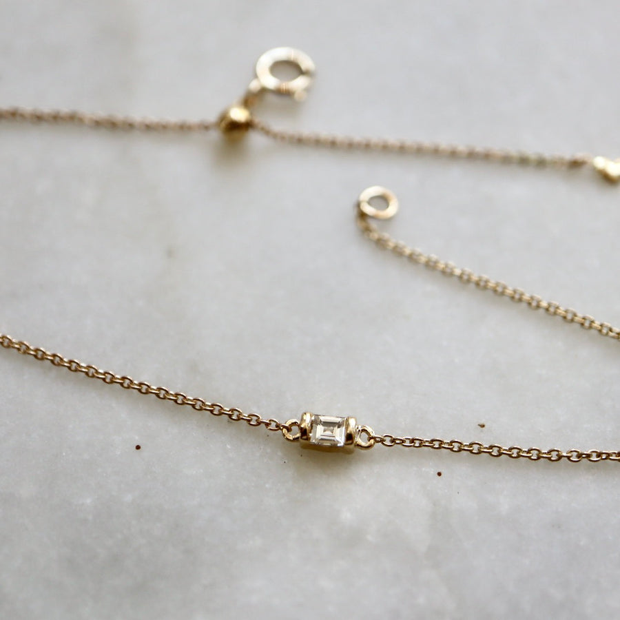 Solitary Baguette Diamond Bracelet