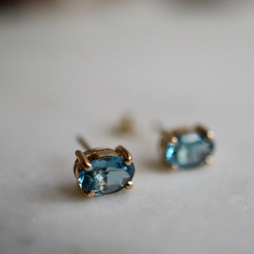 Oval Topaz Earrings