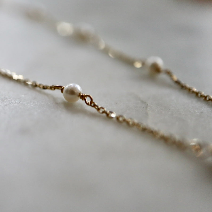Stationed Pearl Necklace