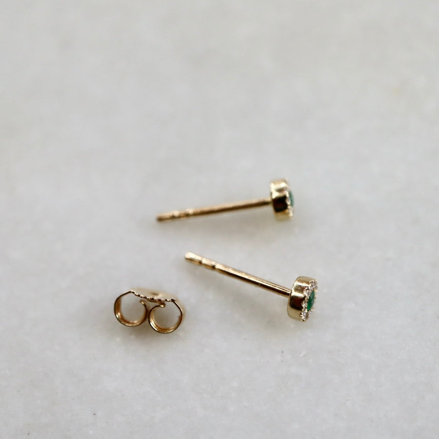 Taiyo Emerald Diamond Stud Earrings