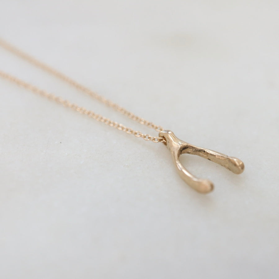 Gold Wishbone Necklace