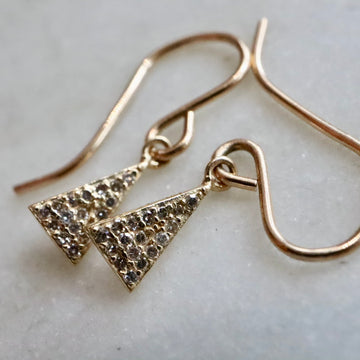 Diamond Triangle Drop Earrings