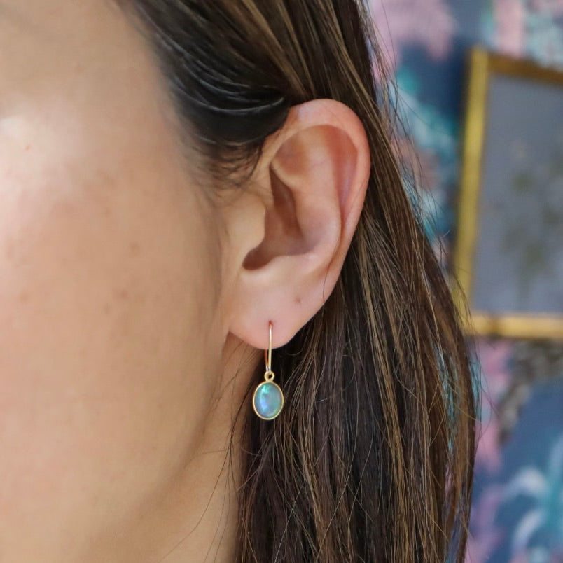 Mayonaka Oval Opal Drop Earrings