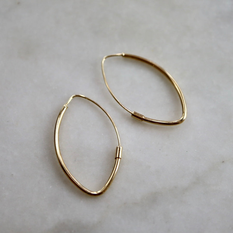 Elongated Long Hoop Earrings