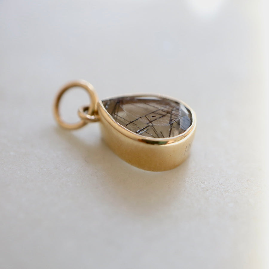 Teardrop Rutilated Quartz Charm