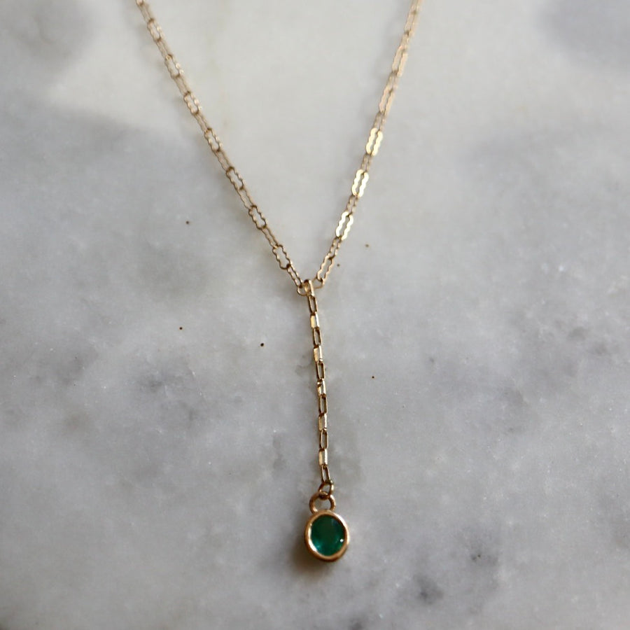 Emerald Lariat Necklace