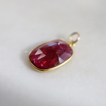 Rose-cut Rectangular Ruby Charm