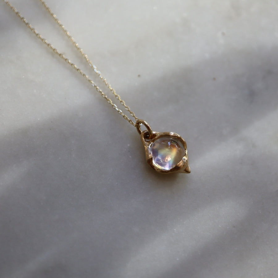 Moonstone in a Gold Blanket Necklace