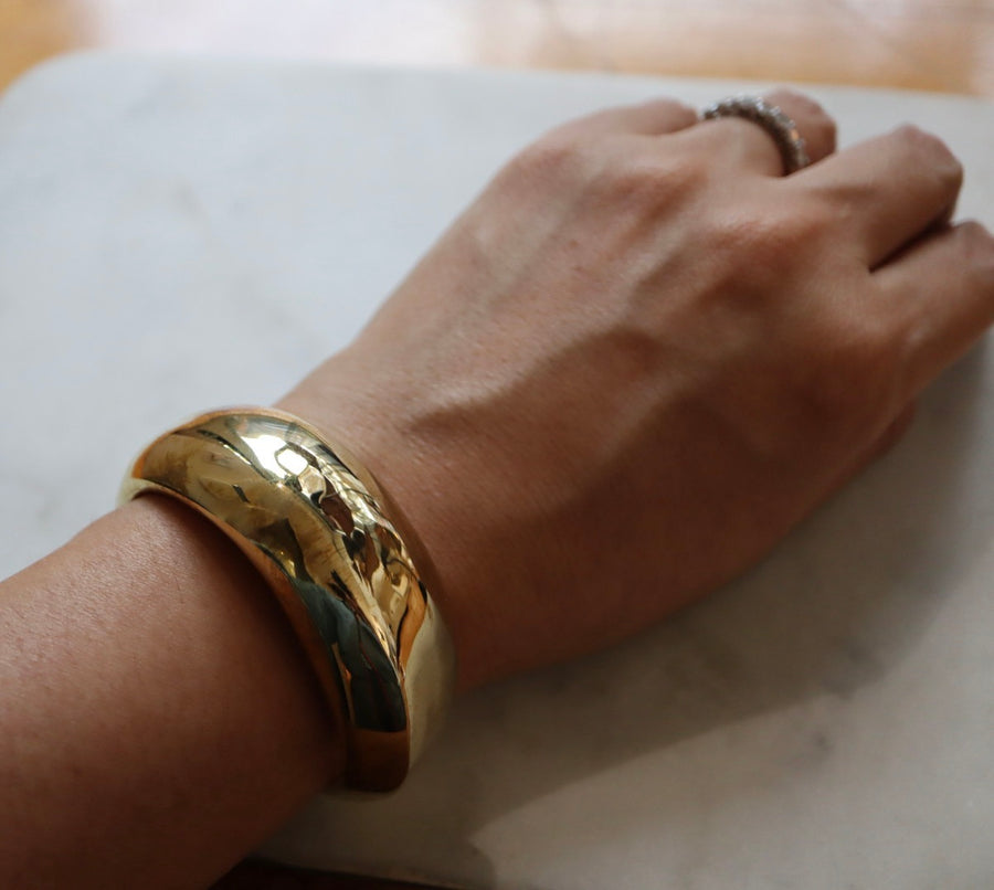 Organic Wide Ridge Cuff Bracelet