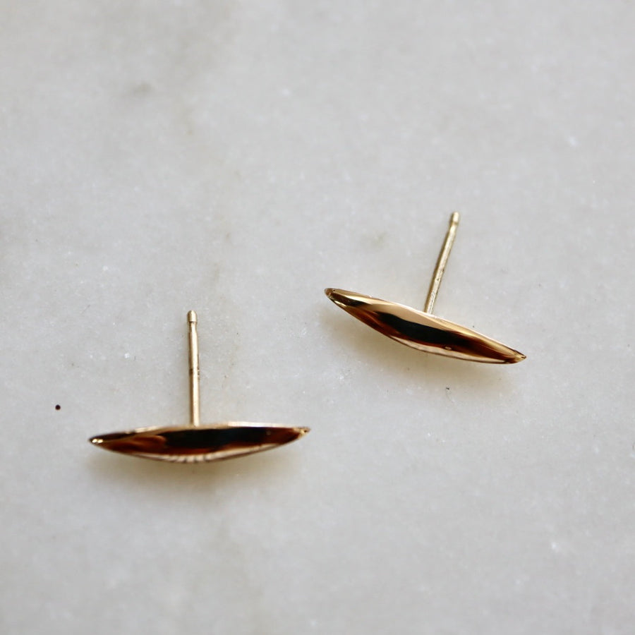 Gold Blade Stud Earrings