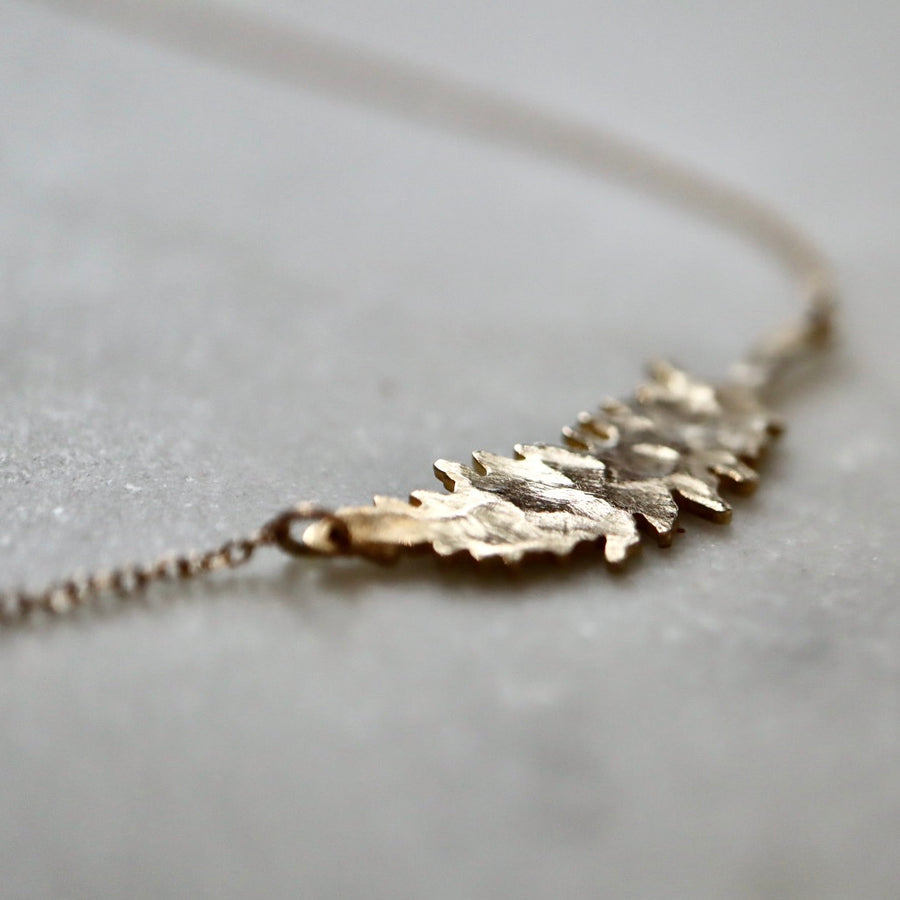 Hammered Feather Necklace