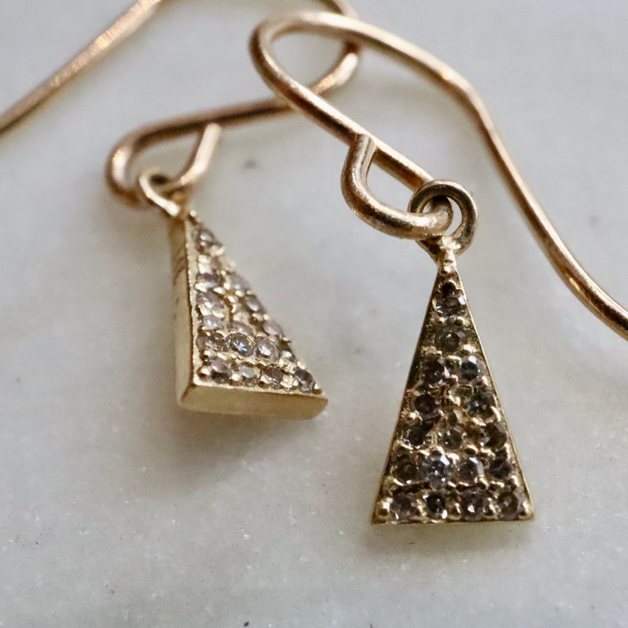 Diamond Triangle Drop Earrings