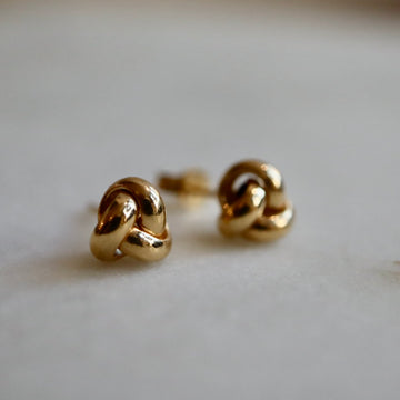 Puffed Knot Stud Earrings (yellow or rose gold)