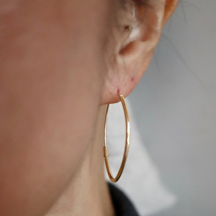 Elongated Long Hoop Earrings