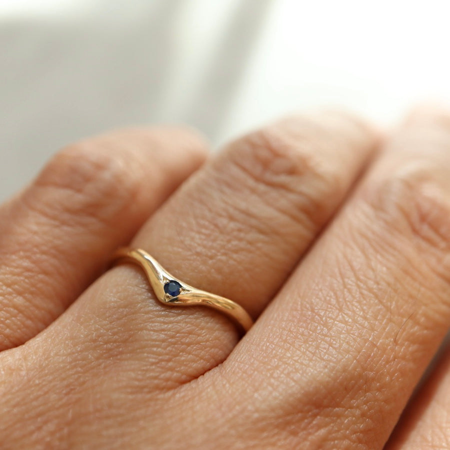 Sapphire Miki Slope Ring