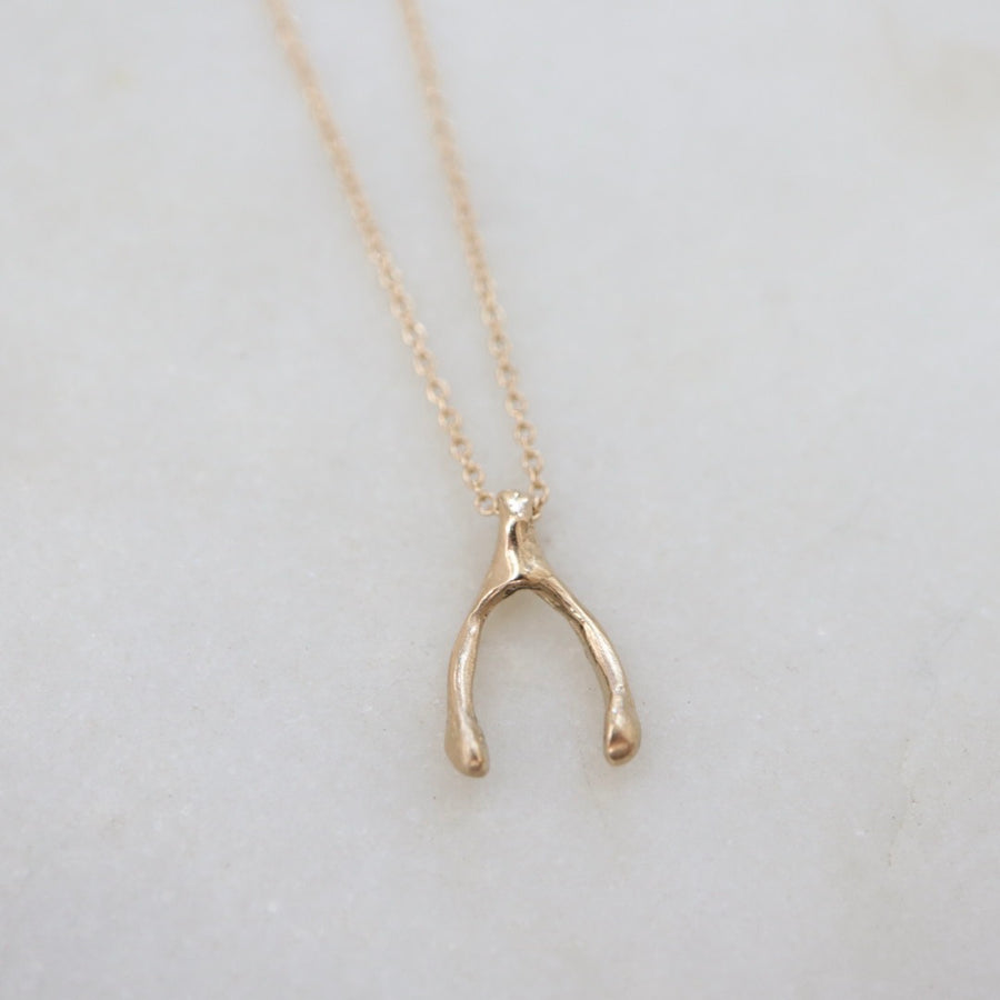 Gold Wishbone Necklace