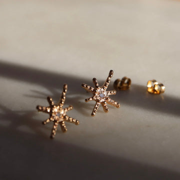 Twinkle Star Diamond Stud Earrings