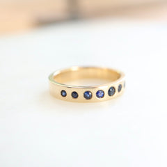 Graduated Blue Sapphire Ring
