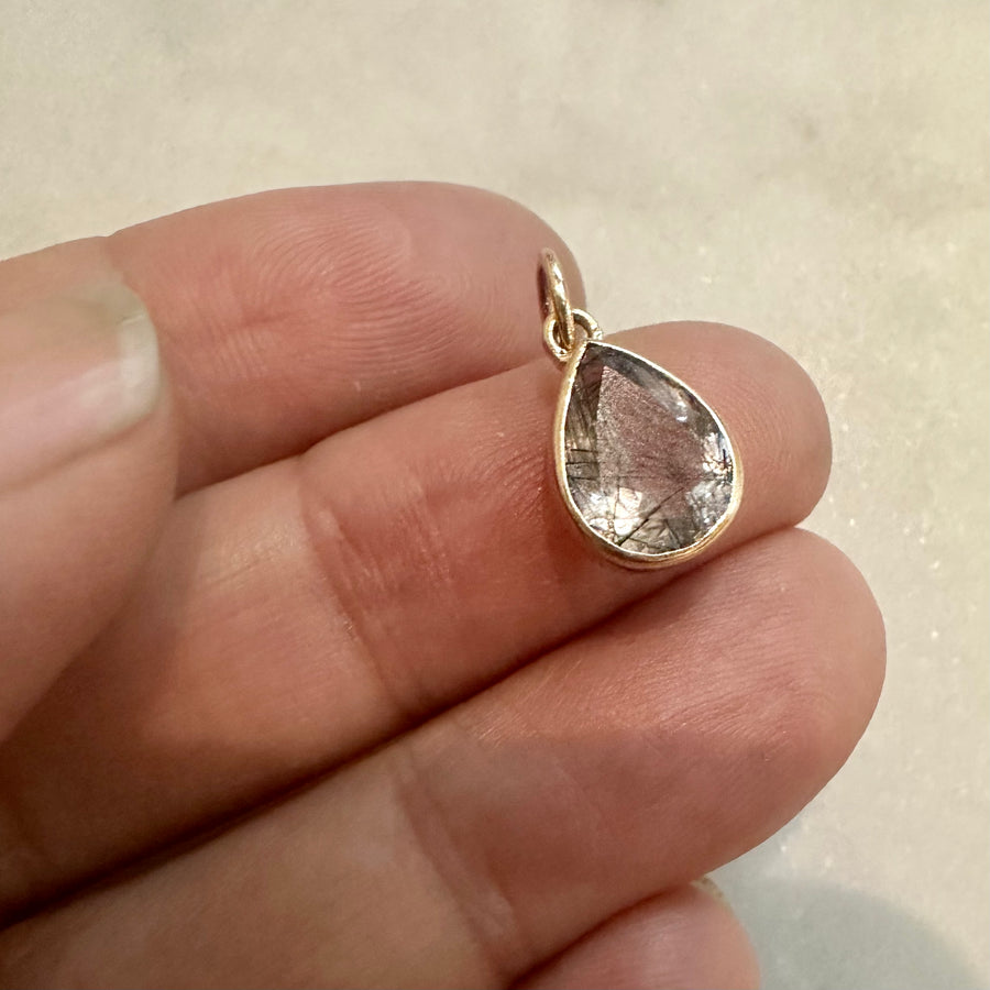 Teardrop Rutilated Quartz Charm