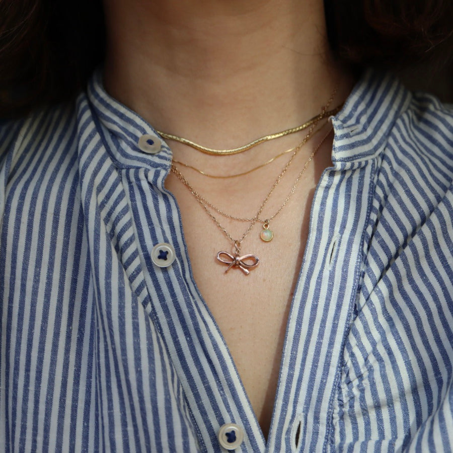 Rose Gold Bow Pendant (with or without a chain) for Necklace