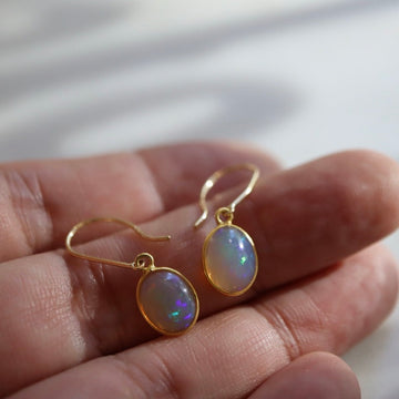 Mayonaka Oval Opal Drop Earrings