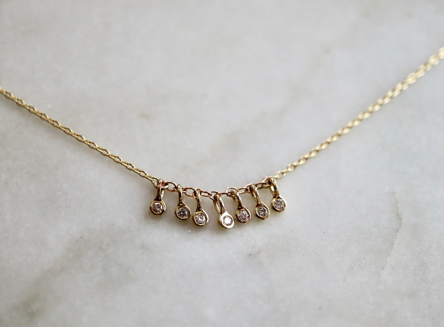 Seven Diamond Fringe Necklace