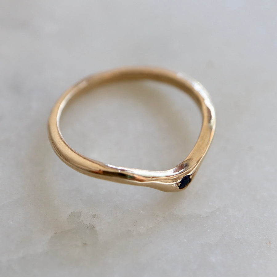 Sapphire Miki Slope Ring