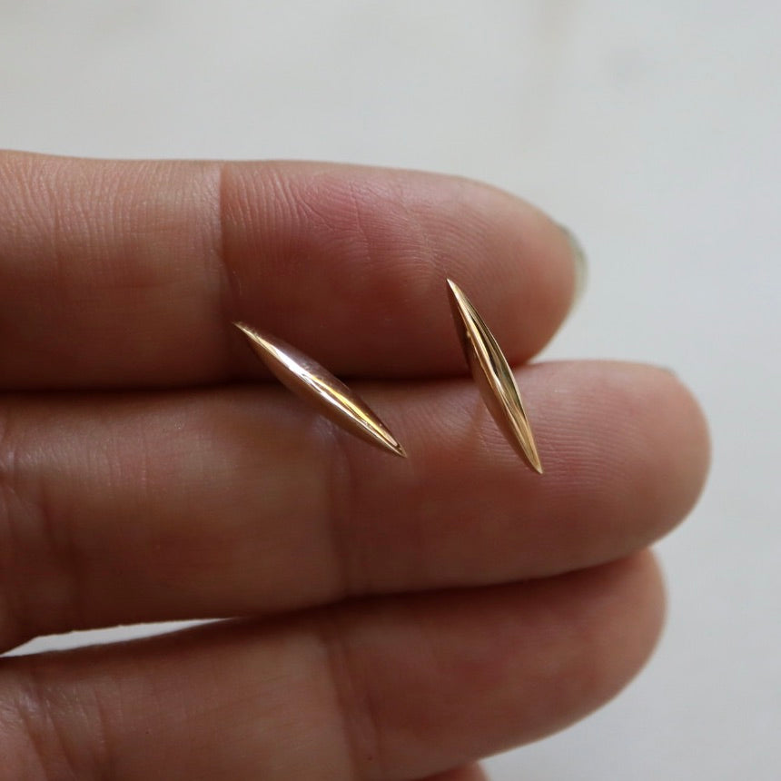 Gold Blade Stud Earrings