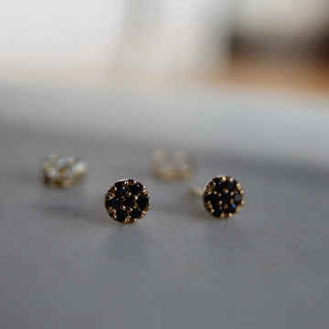 Black Diamond Bouquet Stud Earrings