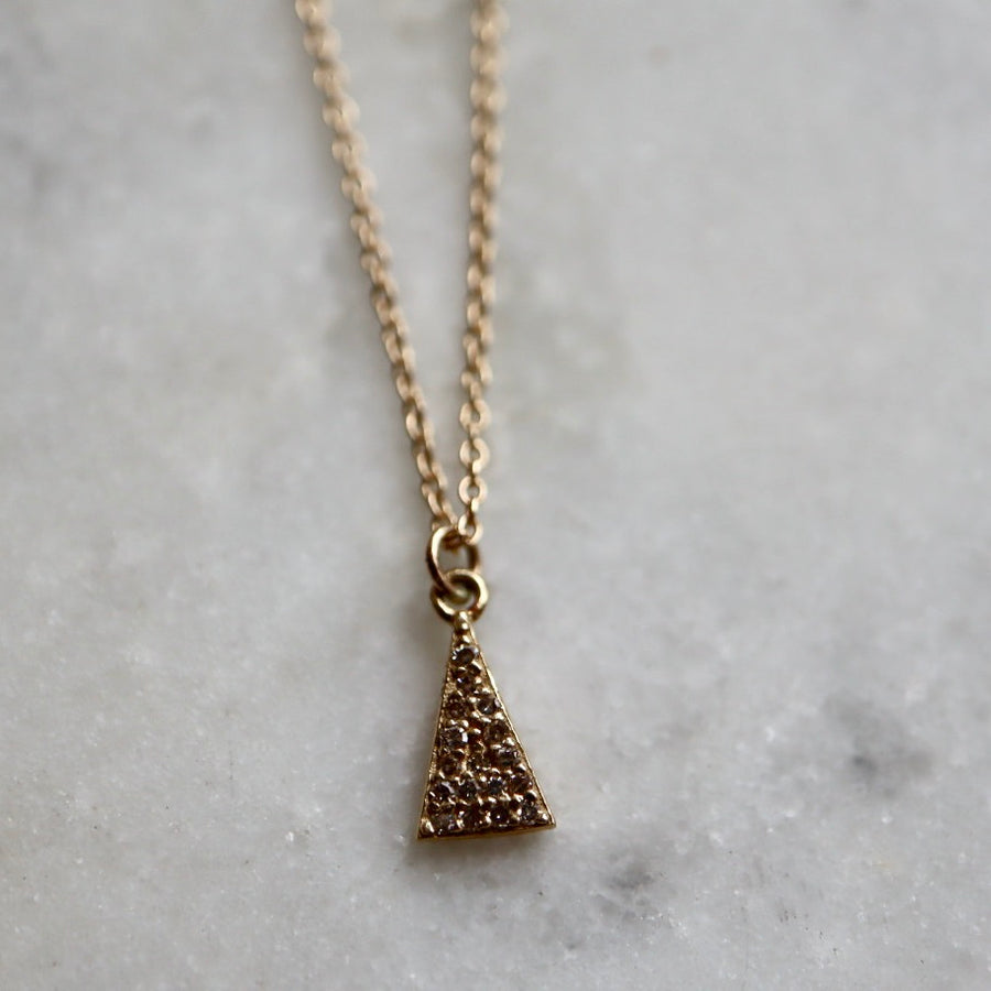 Triangle Diamond Pave Necklace