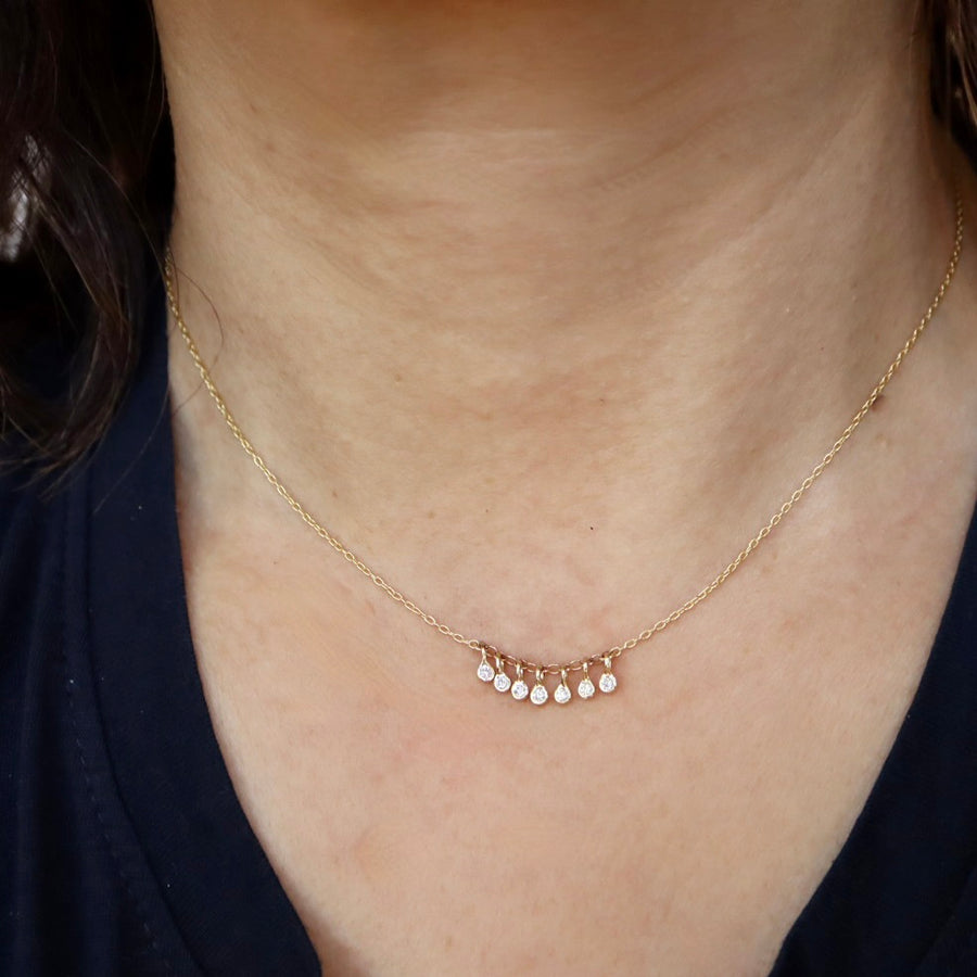 Seven Diamond Fringe Necklace