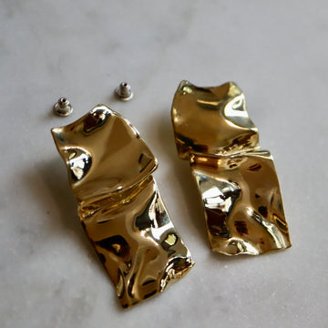 WARP Crinkled Bronze Sheet Earrings