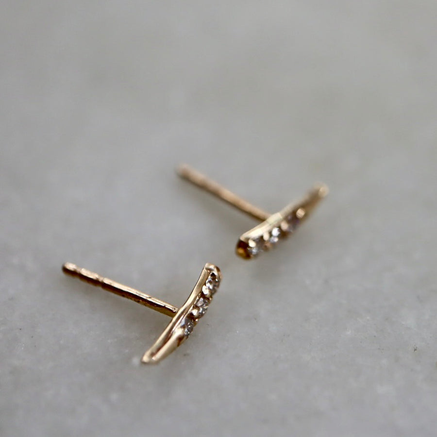 Curved Horn Diamond Earrings