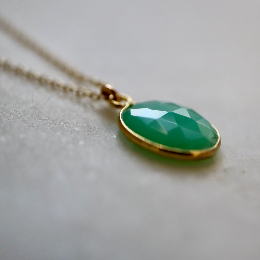 Faceted Chrysoprase Necklace