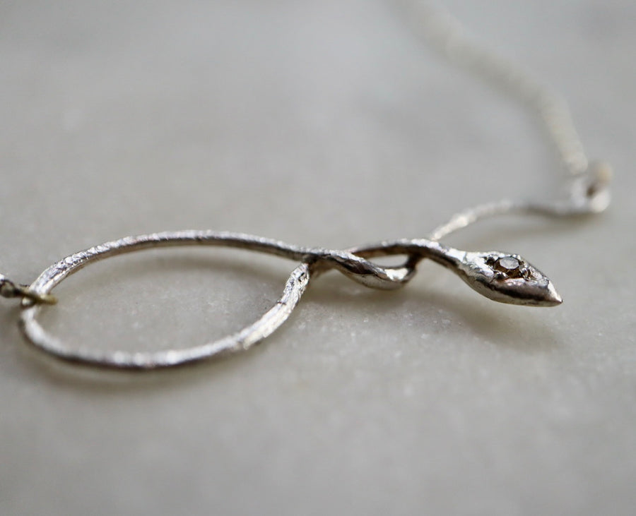 Diamond Serpentine Necklace / Silver