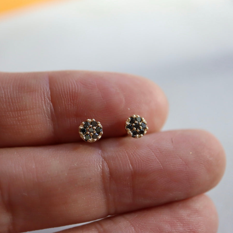 Black Diamond Bouquet Stud Earrings