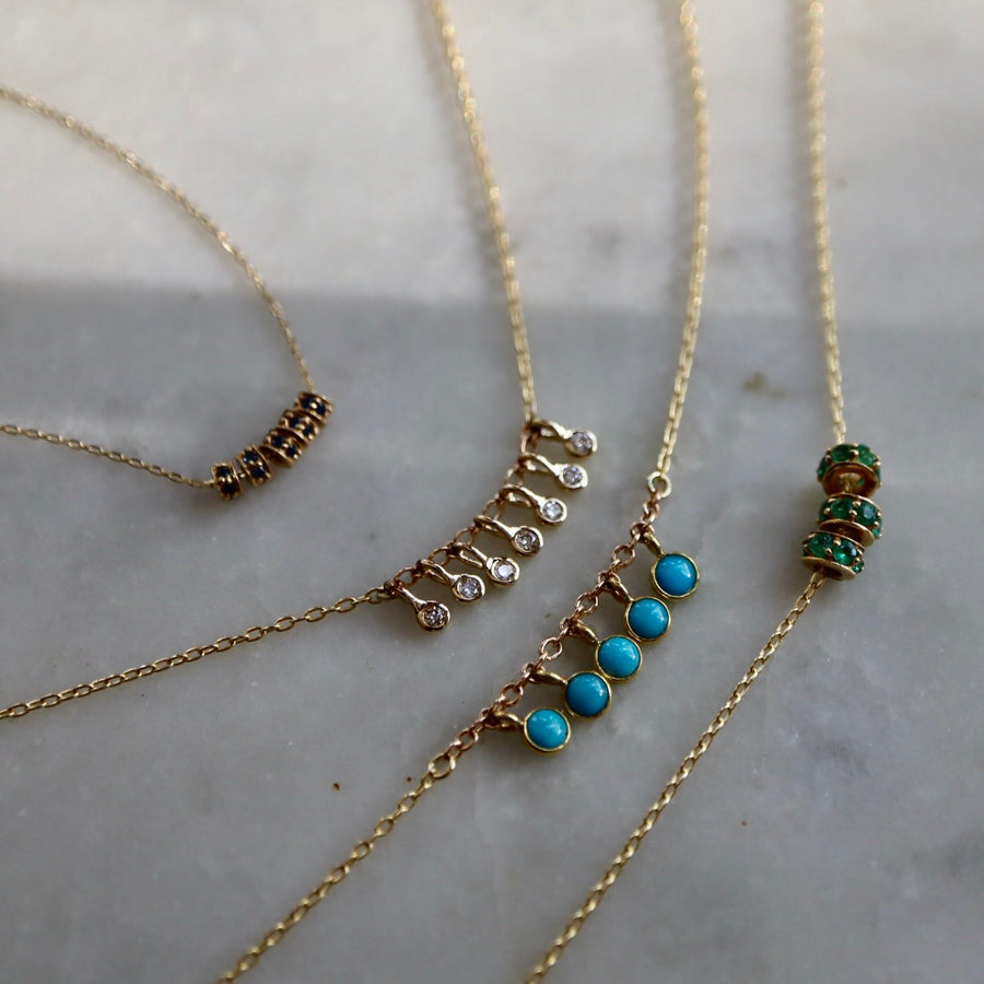 Seven Diamond Fringe Necklace